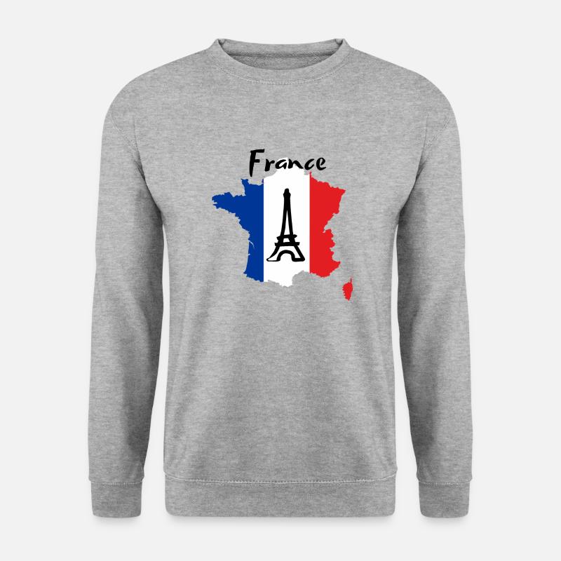 Frankreich, France - Unisex Pullover - Weißgrau meliert