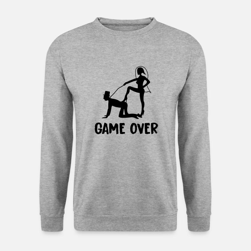 game_over - Unisex Pullover - Weißgrau meliert