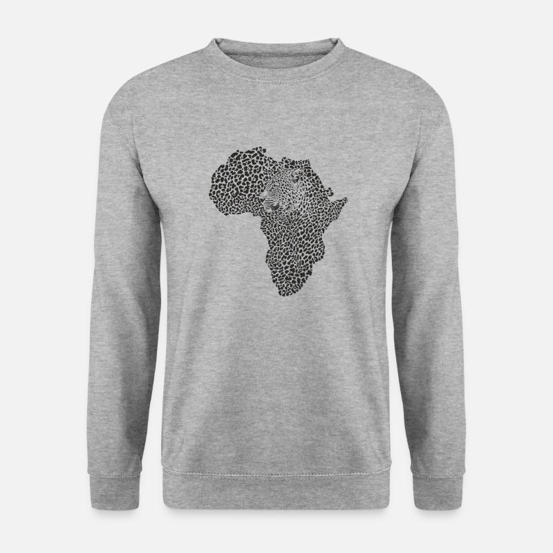 Afrika map leopard - Unisex Pullover - Weißgrau meliert