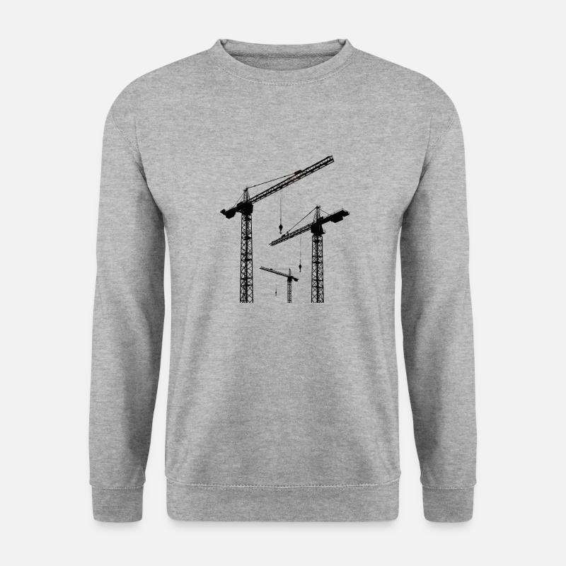 Black silhouette with construction cranes - Unisex Sweatshirt - salt & pepper
