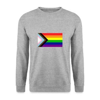 Gay pride flag - Unisex Sweatshirt - salt & pepper - Front - Alina (178cm) & Michal (187cm)