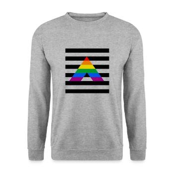 Straight Ally with LGBTQ+ Flag - Unisex Sweatshirt - salt & pepper - Front - Alina (178cm) & Michal (187cm)