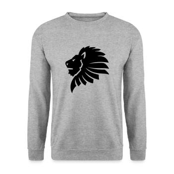 Lion - Sweat-shirt Unisexe - gris chiné - Devant - Alina (178cm) & Michal (187cm)