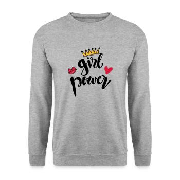 Girl Power - Sweat-shirt Unisexe - gris chiné - Devant - Alina (178cm) & Michal (187cm)