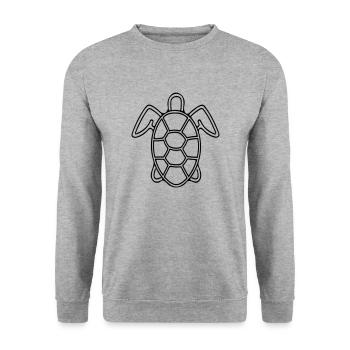 Vector Turtle - Unisex Sweatshirt - salt & pepper - Front - Alina (178cm) & Michal (187cm)