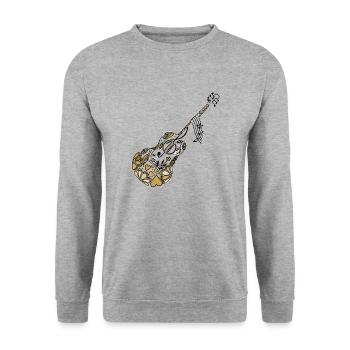 Gitarre - Unisex Pullover - Weißgrau meliert - Vorne - Alina (178cm) & Michal (187cm)