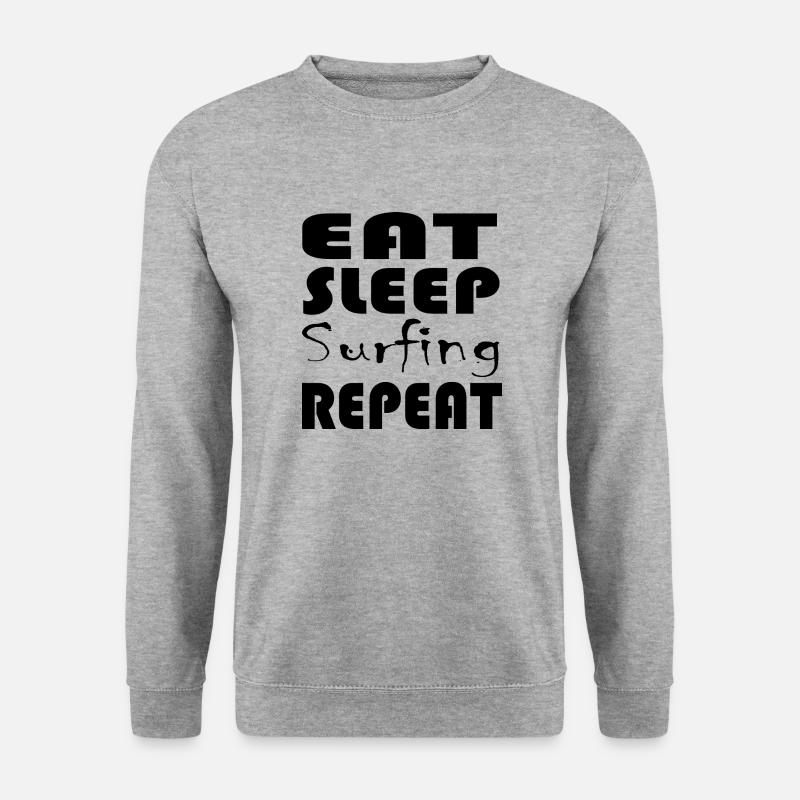 Surfen Surfing Wellenreiten - Unisex Pullover - Weißgrau meliert