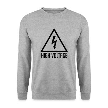 High Voltage - Unisex Pullover - Weißgrau meliert - Vorne - Alina (178cm) & Michal (187cm)