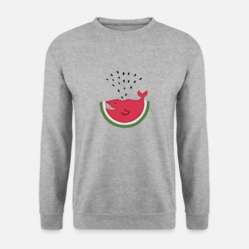 Sommer Wahl - Wassermelone - Unisex Pullover - Weißgrau meliert