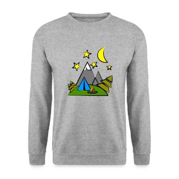 camp - Unisex Pullover - Weißgrau meliert - Vorne - Alina (178cm) & Michal (187cm)