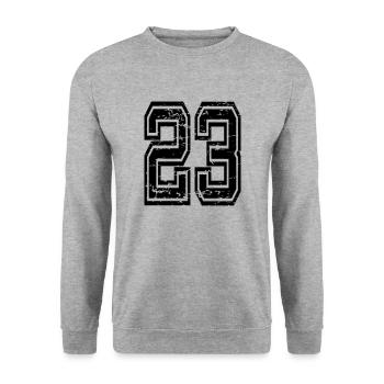 23 Elazig Nr 23 used - Unisex Sweatshirt - salt & pepper - Front - Alina (178cm) & Michal (187cm)