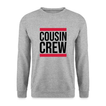 Leader Cousin Crew Team - Unisex Pullover - Weißgrau meliert - Vorne - Alina (178cm) & Michal (187cm)