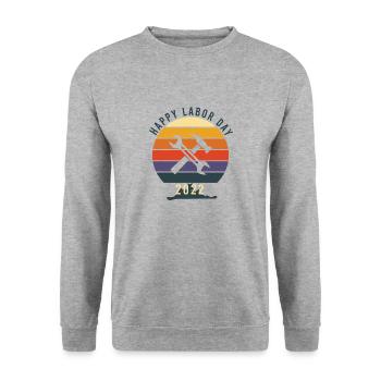 HAPPY LABOR DAY 2022 - Unisex Sweatshirt - salt & pepper - Front - Alina (178cm) & Michal (187cm)