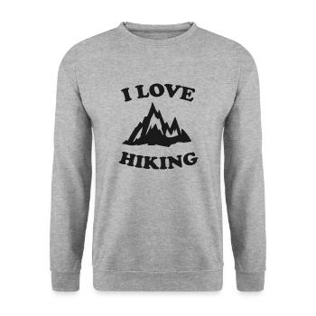 Ich liebe Wandern - Campingleben - Unisex Pullover - Weißgrau meliert - Vorne - Alina (178cm) & Michal (187cm)