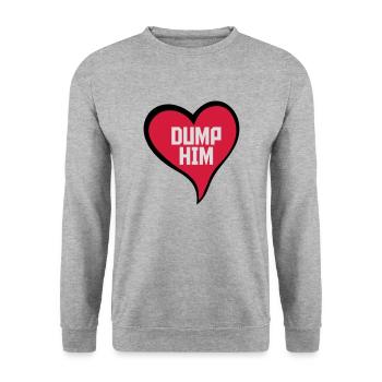 Dump Him Quote Logo - Sweat-shirt Unisexe - gris chiné - Devant - Alina (178cm) & Michal (187cm)