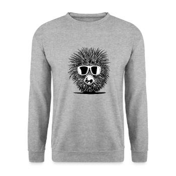 Porcupine Lunettes de soleil Mignons animaux Nature 11 - Sweat-shirt Unisexe - gris chiné - Devant - Alina (178cm) & Michal (187cm)