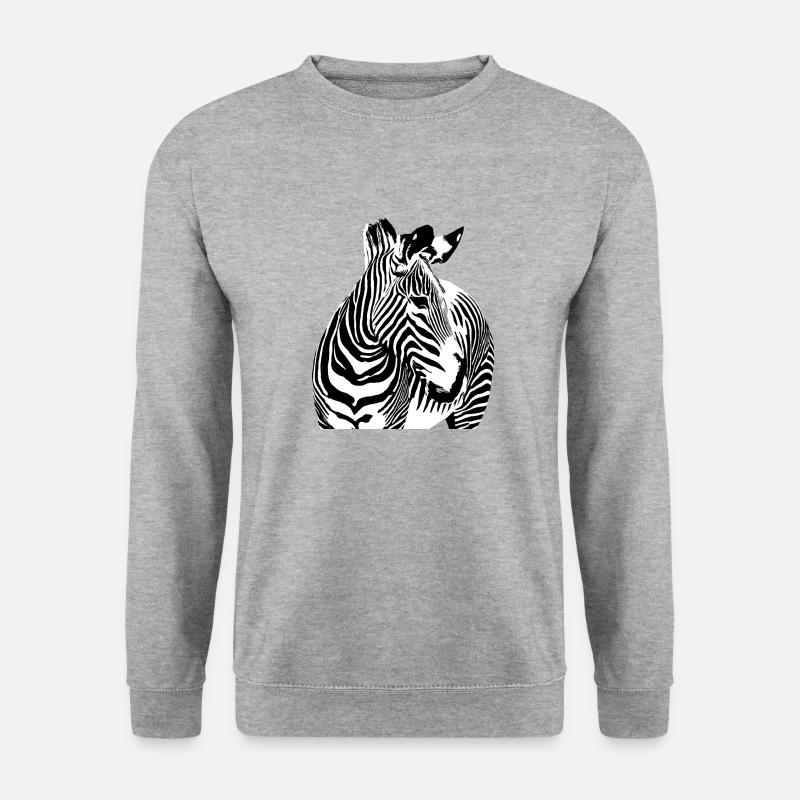 Zebra - Unisex Pullover - Weißgrau meliert