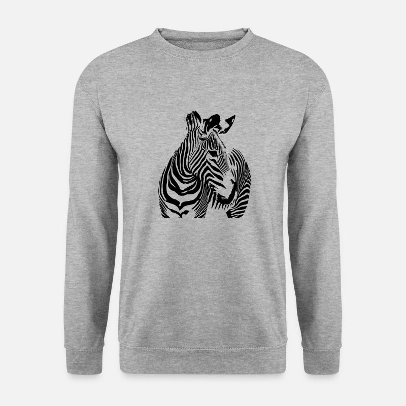 zèbre 2 - Sweat-shirt Unisexe - gris chiné