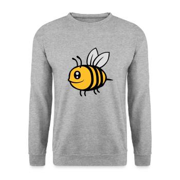 Cute little cartoon bee - Unisex Sweatshirt - salt & pepper - Front - Alina (178cm) & Michal (187cm)