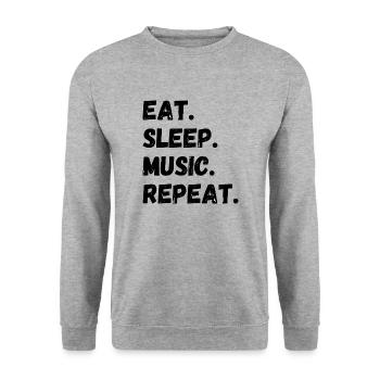 Manger dormir Musique Répéter - Sweat-shirt Unisexe - gris chiné - Devant - Alina (178cm) & Michal (187cm)