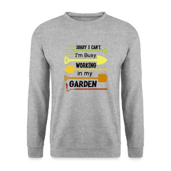 Citation amusante de jardinier, amoureux de la - Sweat-shirt Unisexe - gris chiné - Devant - Alina (178cm) & Michal (187cm)