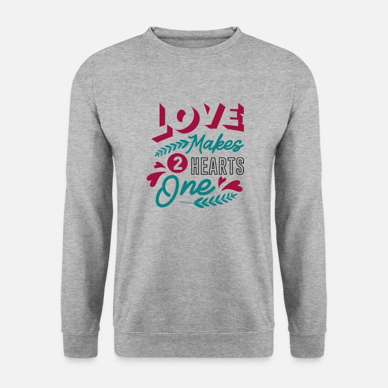 Liebe macht Herzen eins - Unisex Pullover - Weißgrau meliert