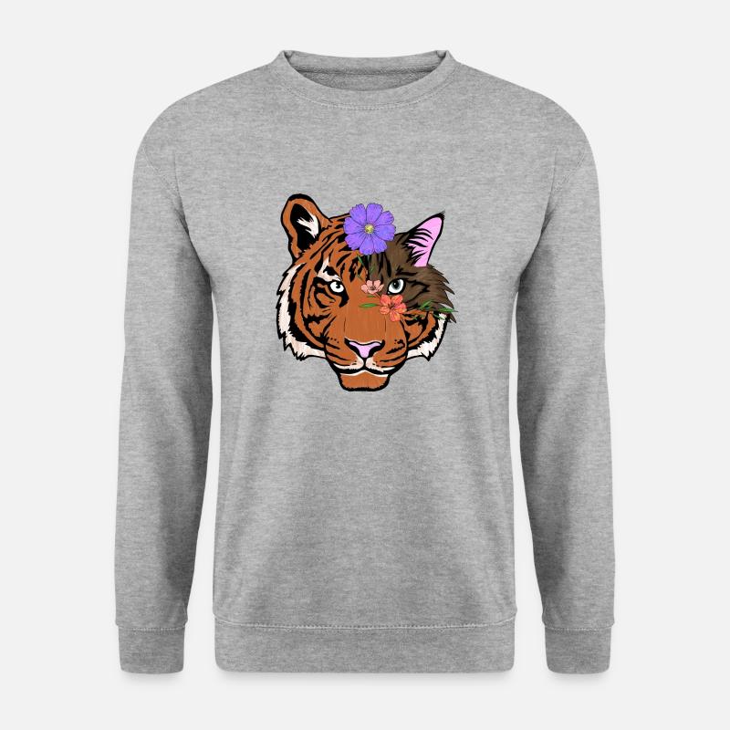 Katze - Unisex Pullover - Weißgrau meliert