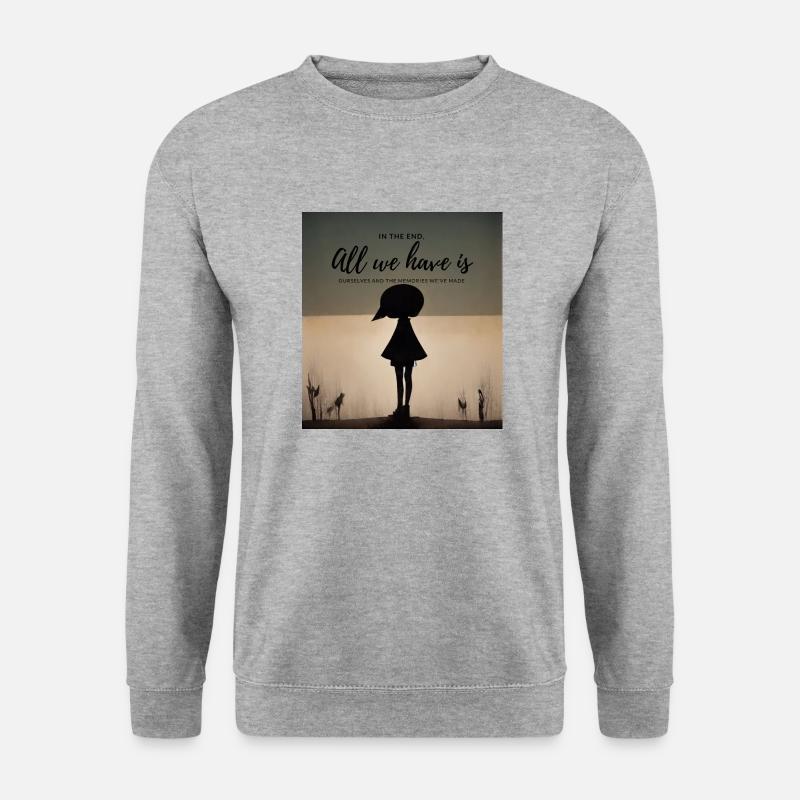 Erinnerungen an das, was wir getan haben - Unisex Pullover - Weißgrau meliert