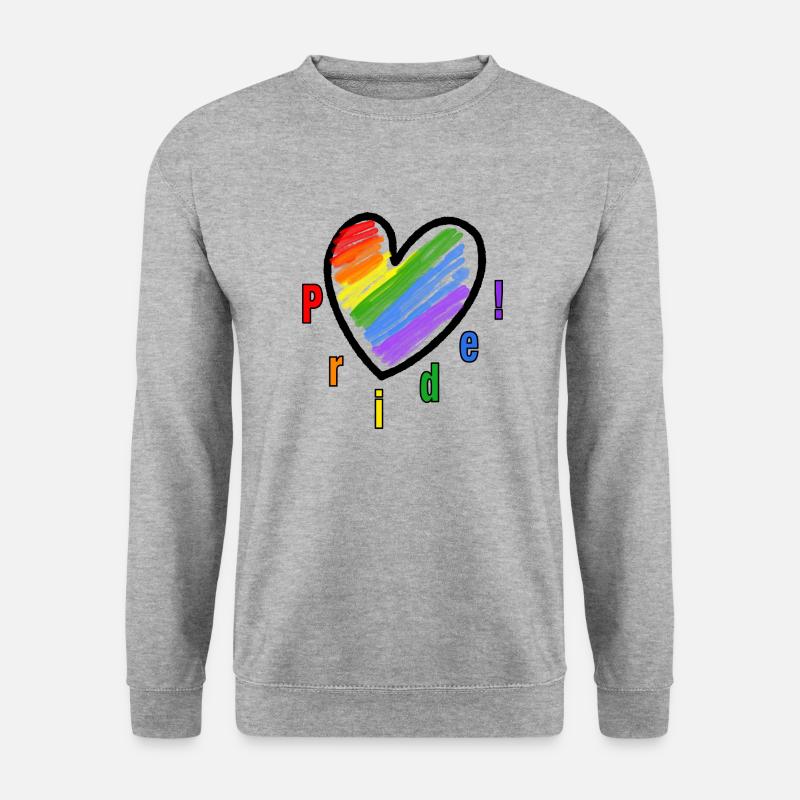 LGBTQ Heart Pride - Unisex Pullover - Weißgrau meliert
