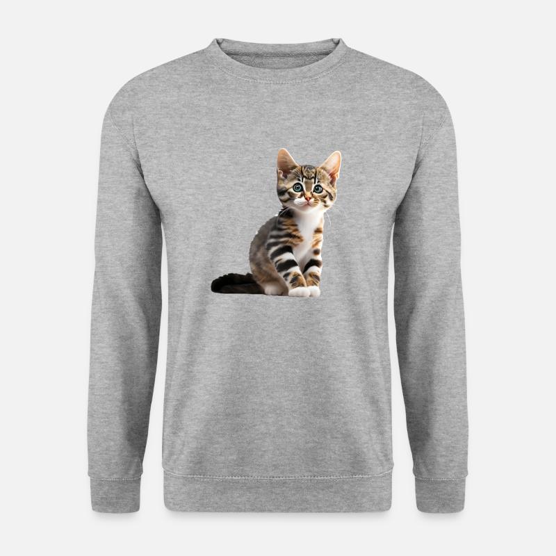 Niedliche junge Katze - Unisex Pullover - Weißgrau meliert