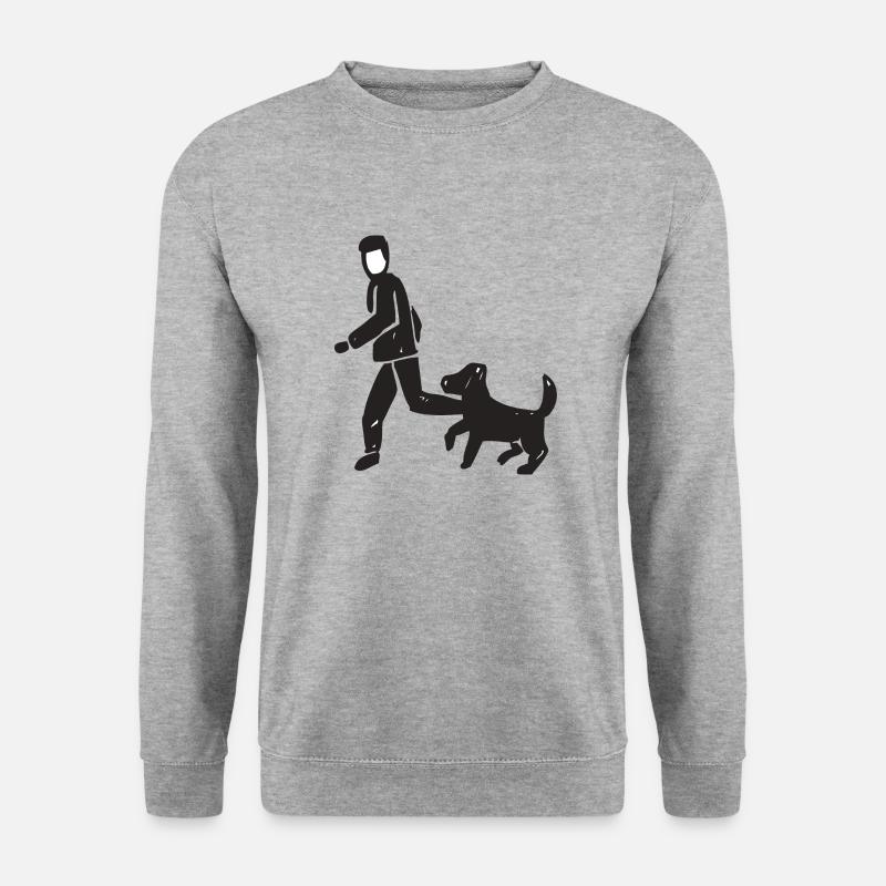 Hund - Unisex Pullover - Weißgrau meliert