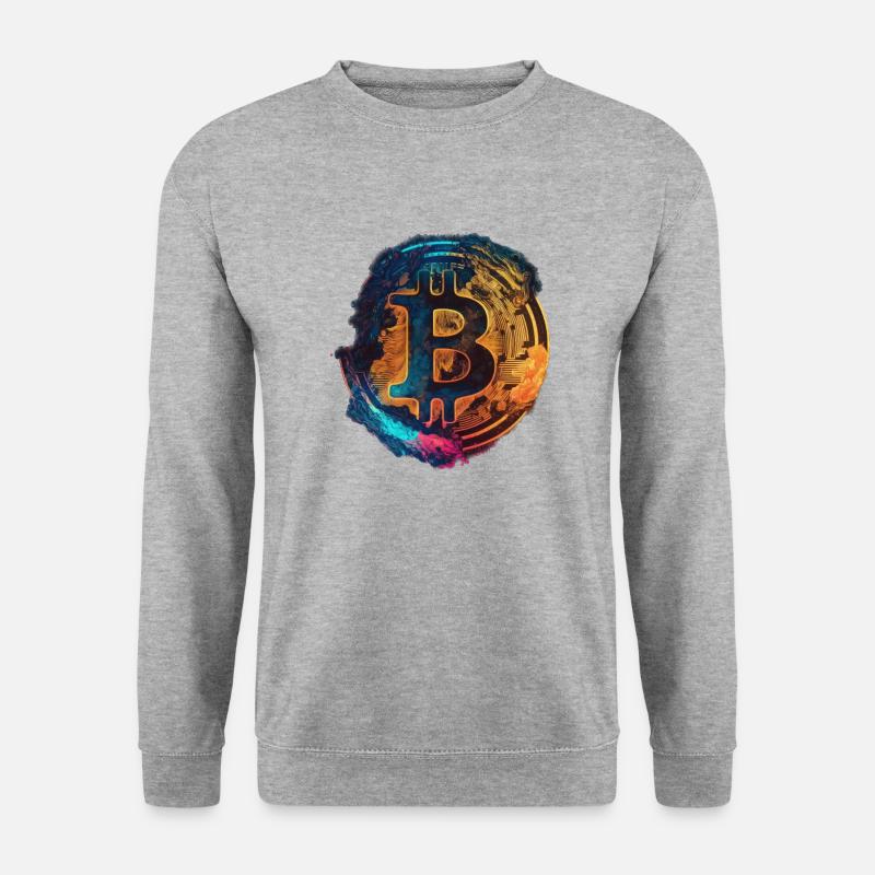B - Unisex Pullover - Weißgrau meliert