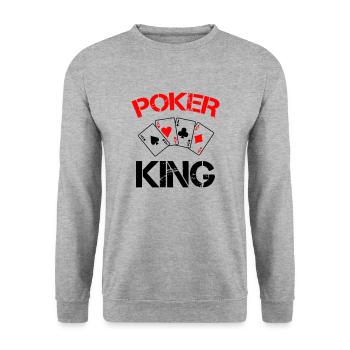 Roi du poker - Sweat-shirt Unisexe - gris chiné - Devant - Alina (178cm) & Michal (187cm)