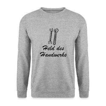 Handwerker Handyman Handwerk Werkzeug Baustelle - Unisex Pullover - Weißgrau meliert - Vorne - Alina (178cm) & Michal (187cm)
