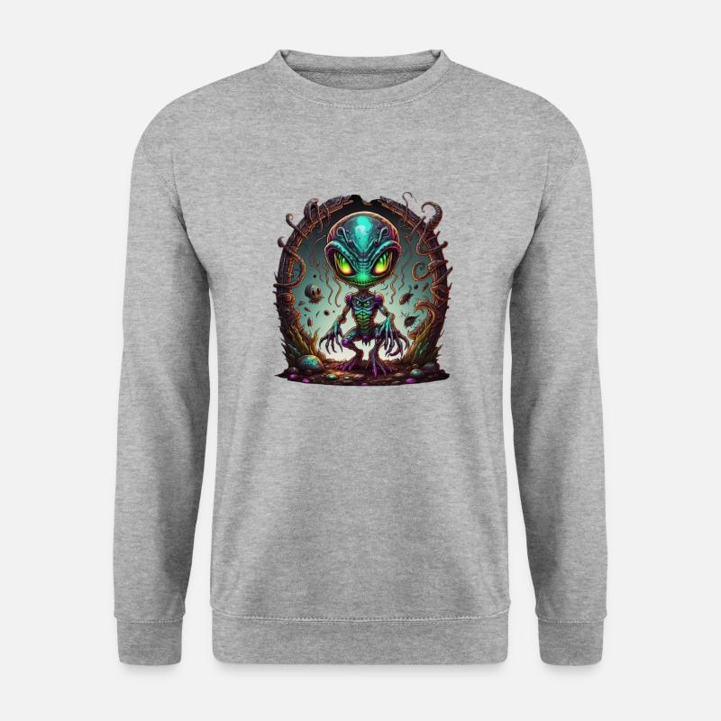 Alien Boy - Unisex Pullover - Weißgrau meliert