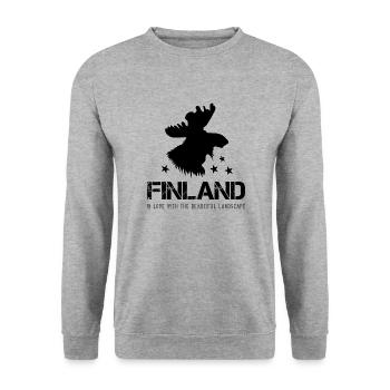 Finlande - Sweat-shirt Unisexe - gris chiné - Devant - Alina (178cm) & Michal (187cm)