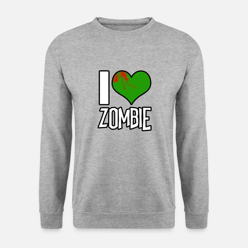 I love Zombie Spruch - Unisex Pullover - Weißgrau meliert