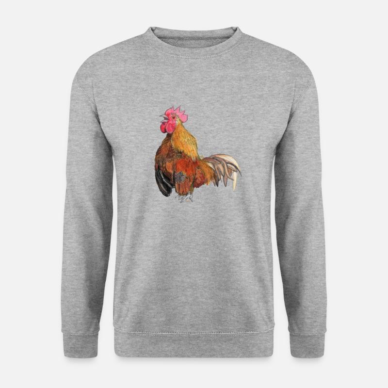 Hahn - Unisex Pullover - Weißgrau meliert