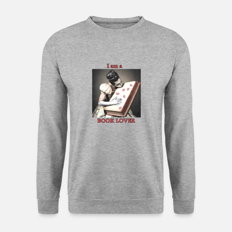 Bücherfreund - Unisex Pullover - Weißgrau meliert