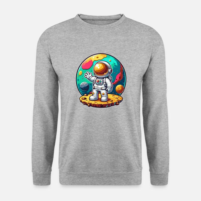 Kleiner Astronaut - Unisex Pullover - Weißgrau meliert