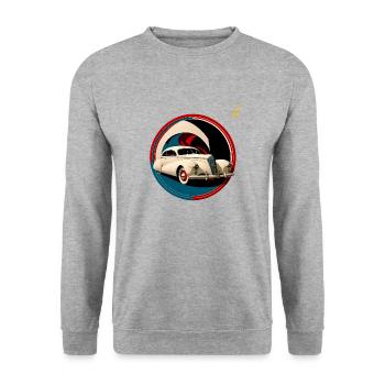 OLDTIMER - Unisex Pullover - Weißgrau meliert - Vorne - Alina (178cm) & Michal (187cm)