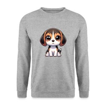 Digital illustration of cute Beagle - Unisex Sweatshirt - salt & pepper - Front - Alina (178cm) & Michal (187cm)