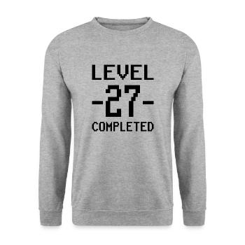 27th birthday gift 27 levels - Unisex Sweatshirt - salt & pepper - Front - Alina (178cm) & Michal (187cm)