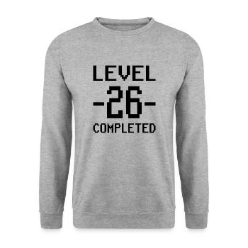 26th Birthday Level 26 Gift - Unisex Sweatshirt - salt & pepper - Front - Alina (178cm) & Michal (187cm)