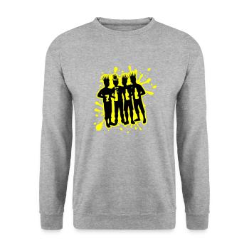 Bachelor Groom Team Bachelors - Sweat-shirt Unisexe - gris chiné - Devant - Alina (178cm) & Michal (187cm)
