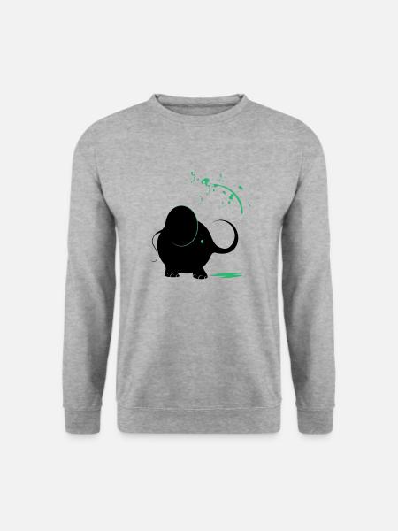 Black elephant with turquoise paint - Unisex Sweatshirt - salt & pepper