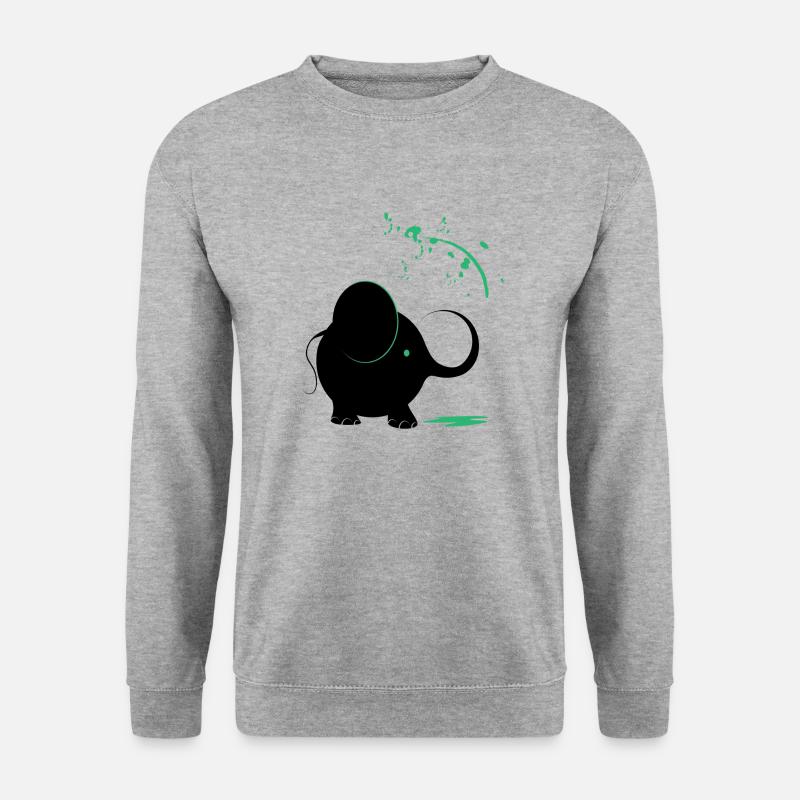Black elephant with turquoise paint - Unisex Sweatshirt - salt & pepper