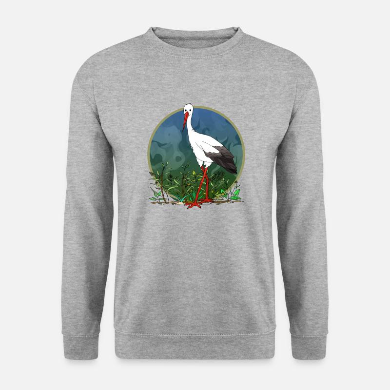 Storchvogel - Unisex Pullover - Weißgrau meliert