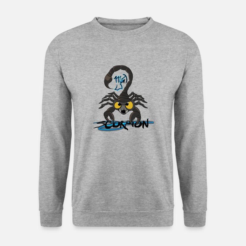 ''Skorpion'' - Unisex Pullover - Weißgrau meliert
