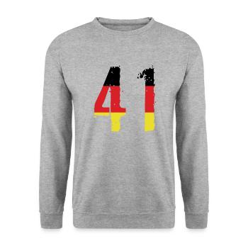 Maillot 41 Numéro Allemagne - Sweat-shirt Unisexe - gris chiné - Devant - Alina (178cm) & Michal (187cm)